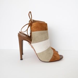 Aquazzura - Brown Rainbow Suede Sandals